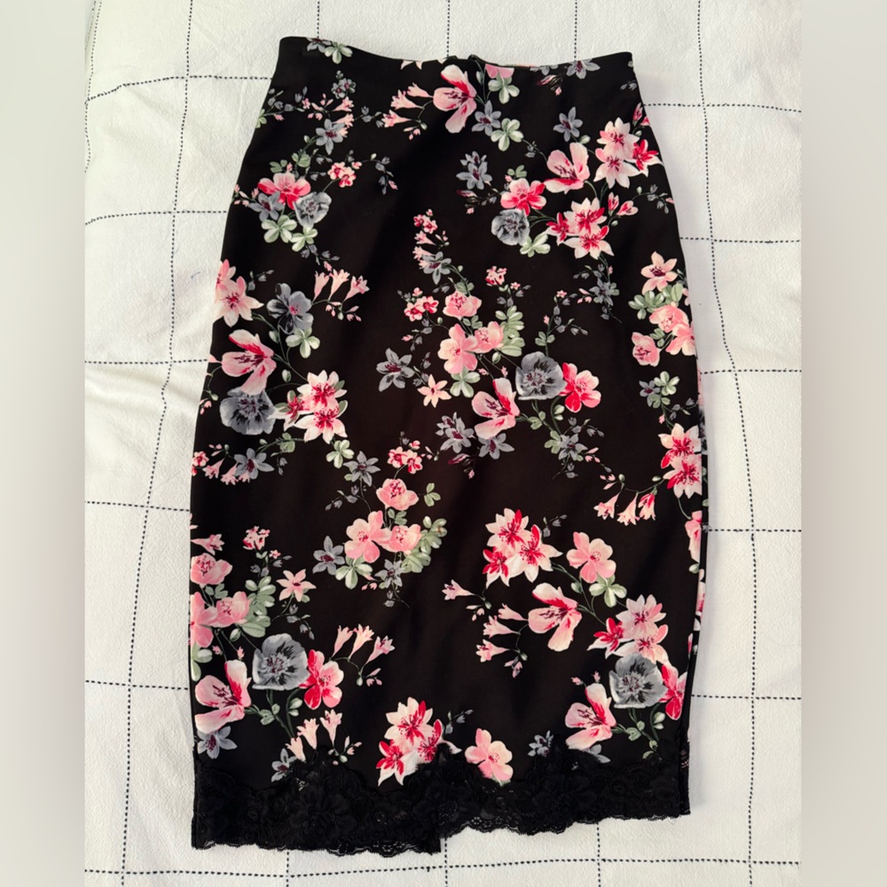 Express floral pencil skirt